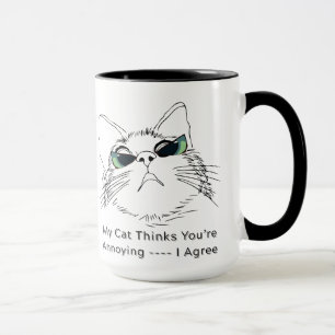 Caneca Meu gato acha que você é irritante