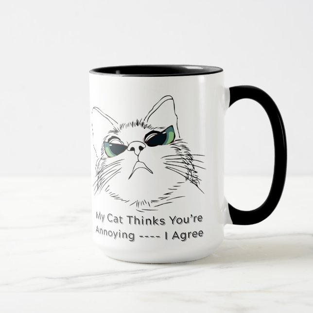 Caneca Meu gato acha que você é irritante (Direita)