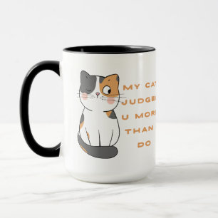 Caneca Meu Gato te julga mais do que eu