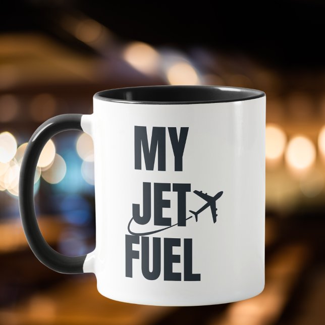 Caneca Meu Jet Fuel & Airplane, Namorado Marido, Engraçad (Criador carregado)