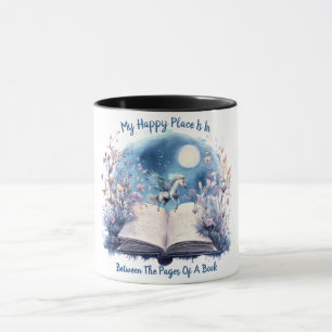 Caneca Meu Lugar Feliz Fica Entre as Páginas de um Livro