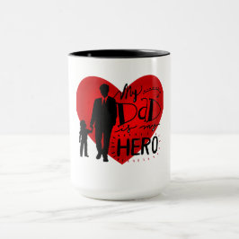 Caneca Meu Pai é Meu Herói: Silhueta de Homenagem Sentido