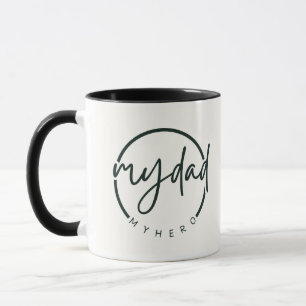 Caneca Meu Pai Meu Herói Tipografia Logotipo Arte Design