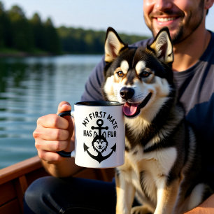 Caneca Meu Primeiro Companheiro Tem Pelo Cachorro Husky Â