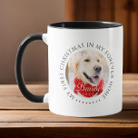 Caneca Meu Primeiro Natal para sempre - Foto Moderna de P<br><div class="desc">Este design simples e clássico é composto por tipografia serif e adiciona uma foto personalizada. "Meu Primeiro Natal em minha casa para sempre" rodeia a foto personalizada.</div>