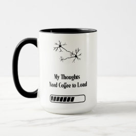 Caneca Meus Pensamentos Precisam de Café para Carregar –