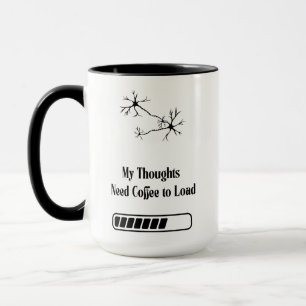 Caneca Meus Pensamentos Precisam de Café para Carregar –