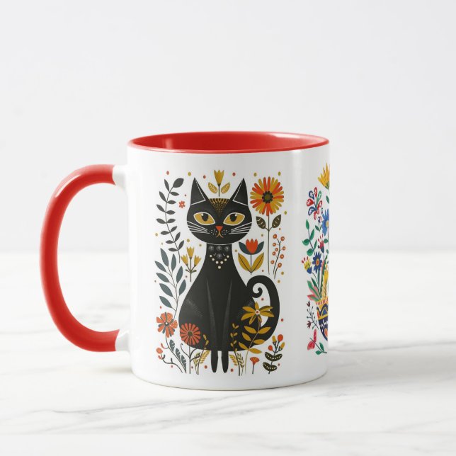 Caneca Mexicana Cats and Bouquet, (Esquerda)