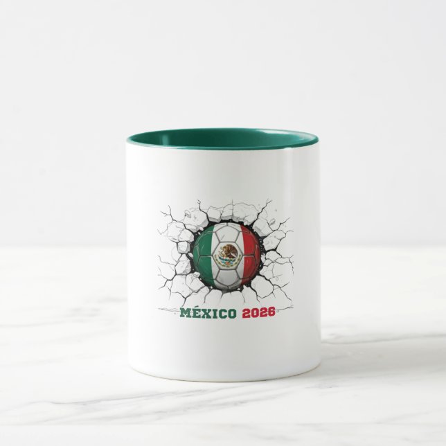 Caneca México Bola de Futebol de 2026 Rachando a Parede - (Centro)
