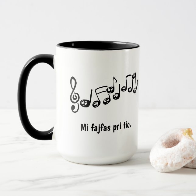 Caneca Mi fajfas pri tio. (Com Donut)
