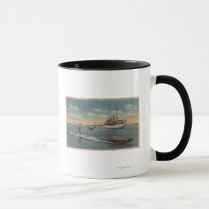 Caneca Miami, FL - Cena de Esqui Água, Barco de Madeira