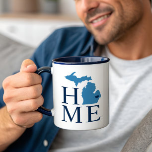 Caneca Michigan Home Blue e Marinho Custom City Heart