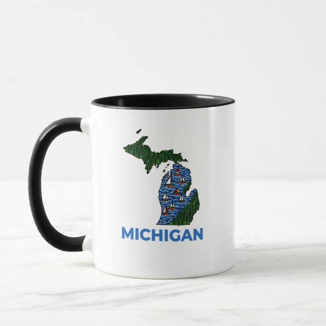 Caneca Michigan Outline Tattoo Style  (Esquerda)