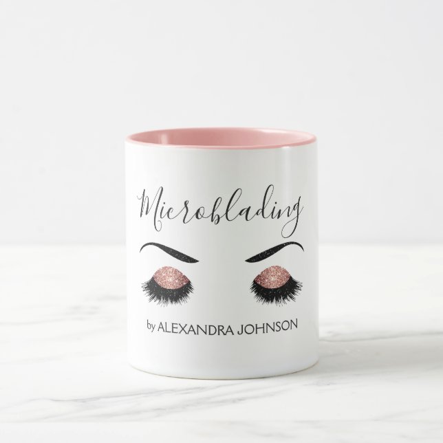 Caneca Microblading Moderno com brilho brilhante Dourado  (Centro)