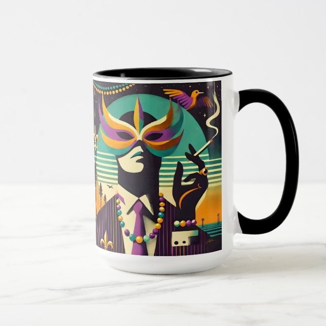 Caneca Mid Century Retro 60s Mardi Gras The Smoking Man (Direita)