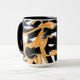 Caneca Mídia estranha de fitas queimadas, arranhão branco