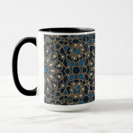 Caneca Midnight & Gold Royal Islamic Geometric Mosaic