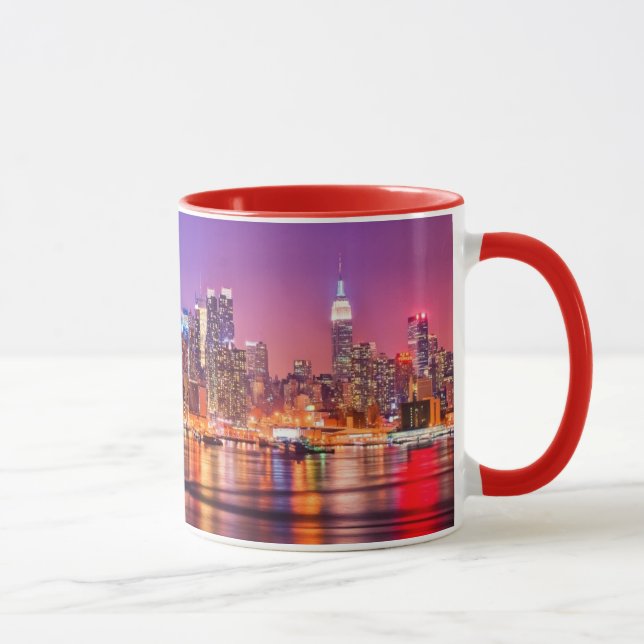 Caneca Midtown Manhattan na noite com império Stae (Direita)