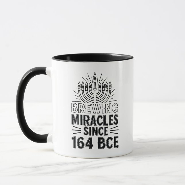 Caneca Milagres De Criação Desde 164 ABCE Hanukkah Judeu (Esquerda)