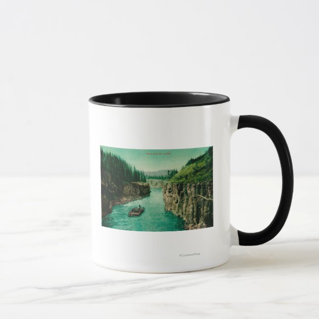Caneca Miles Canyon, Vista do Alasca com Homens Amarrando (Direita)