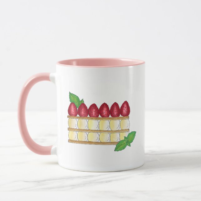 Caneca Mille Feuille Comida francesa Puff Framboesas de p (Esquerda)