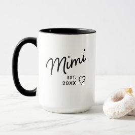Caneca Mimi Minimalista Preto e Branco Ano Est