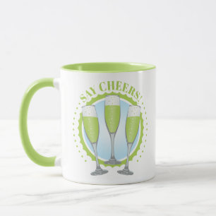 Caneca Mimosa Green Champagne Glass Mug