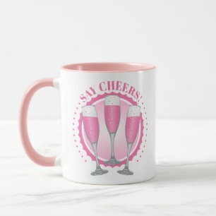 Caneca Mimosa Pink Champagne Glass Mug
