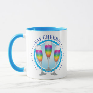 Caneca Mimosa Rainbow Champagne Glass Mug