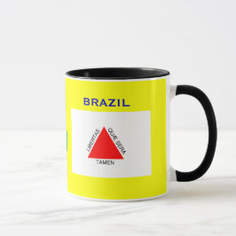 Caneca Minas Gerais, Brasil Bandeira e Crest Mug