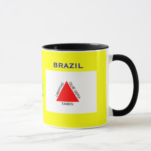 Caneca Minas Gerais, Brasil Bandeira e Crest Mug