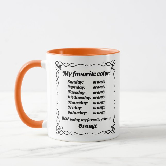Caneca Minha cor favorita é laranja (Esquerda)