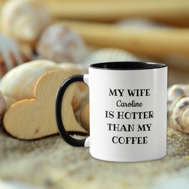 Caneca Minha esposa é mais quente que meus Namorados negr (Criador carregado)