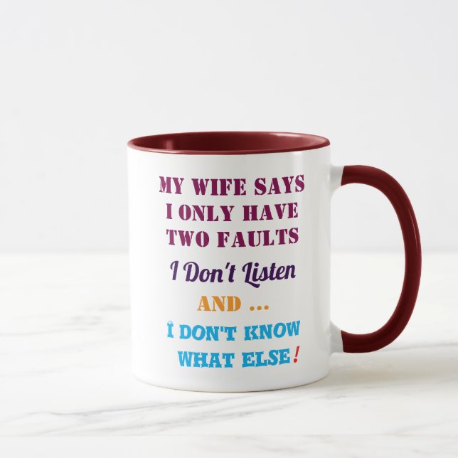 Caneca Minha Esposa e Meus Erros (Direita)