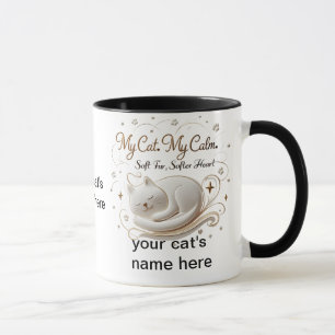Caneca Minha Gata Minha Calma - Gato Branco Adorava Mug