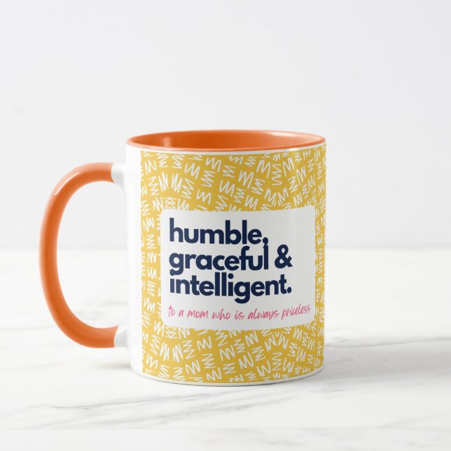 Caneca Minha mãe é humilde, graciosa e inteligente (Esquerda)