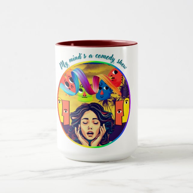 Caneca Minha mente é um show de comédia (Centro)