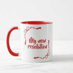 Caneca Minha Nova Resolução para o Ano Novo Faixa Vermelh