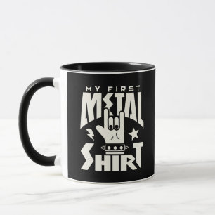 Caneca Minha Primeira Camisa de Metal Camisa Gesto de Mão