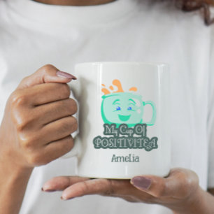 Caneca Minha taça de Positivitea engraçada, Teal Green Mu