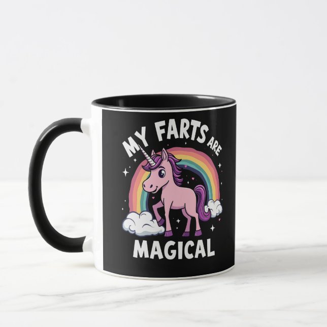 Caneca Minhas Farinhas São Magicas, Engraçadas, Unicórnio (Esquerda)