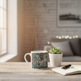 Caneca Mini de Café com Flores Personalizadas
