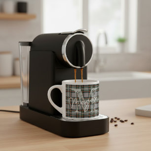 Caneca Mini de Café Xadrez Escocês Personalizada
