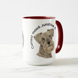 Caneca Miniatura Schnauzer citação engraçada Watercolor