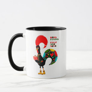 Caneca Mínima Tipografia Saudações de Natal em Português