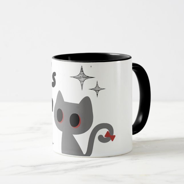 Caneca  Minimal Cute Cat It’s a  (Frente Esquerda)