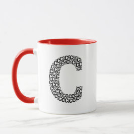 Caneca Minimal Letter C Typography Mug