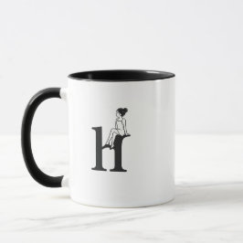 Caneca Minimal Letter H Girl Aesthetic Coffee Mug