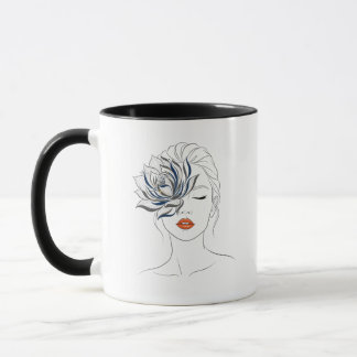 Caneca Minimal Line Art Woman Mug