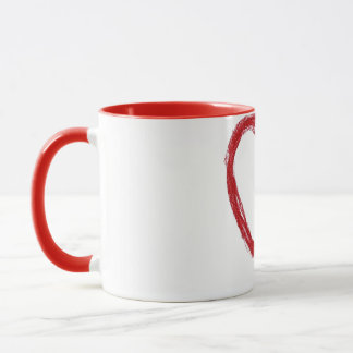 Caneca Minimal Red Heart Mug | Simple Love Coffee Cup